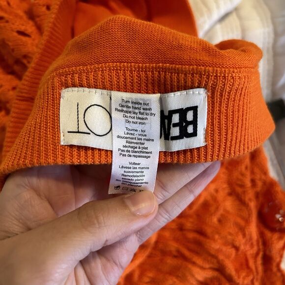 Beach Riot Skirt Midi Orange Crochet Knit Ruffle Swim Coverup Womens Small Polly - Picture 8 of 9